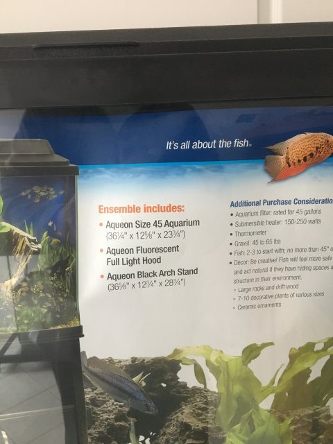 Aqueon 45 gallon fish tank setup 